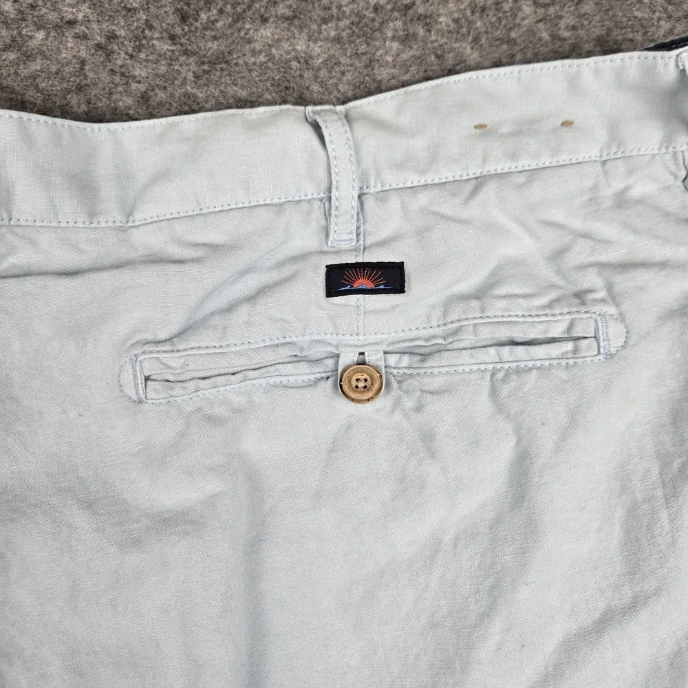 Faherty Malibu Linen Blend Chino Shorts Men's Size 40x9 Light Blue Breathable